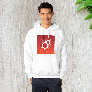 Elegant Floral Number 8 Red Abstract Hoodie
