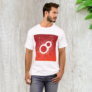 Elegant Floral Number 8 Red Abstract T-Shirt