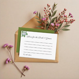 Elegant Floral Olive Green Wedding Advice Enclosure Card