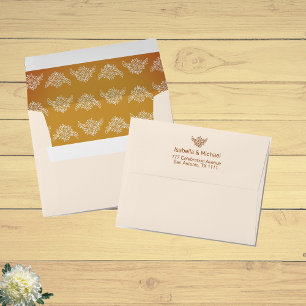 Elegant Floral on Terracota Wedding Envelope