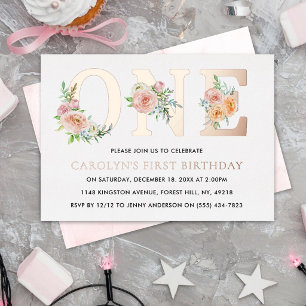 Elegant Floral ONE 1st Birthday Real