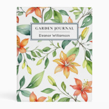 Elegant Floral Orange Garden Flowers Personalised