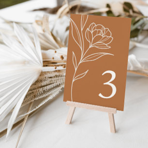 Elegant Floral Orange Wedding Table Number Cards