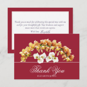 Elegant Floral Orchid & Lily Bridal Thank You Card