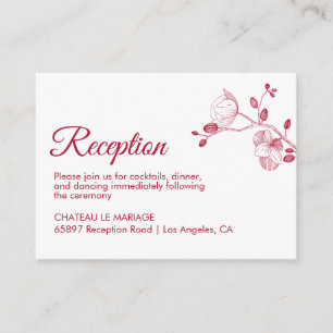 Elegant floral orchids modern simple reception enclosure card