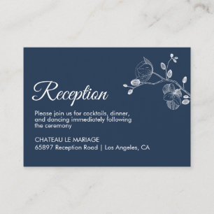 Elegant floral orchids modern simple reception enclosure card