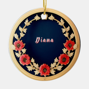 Elegant Floral Ornamental Design Ceramic Tree Decoration