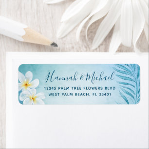 Elegant Floral Palm Tree Leaf Beach Return Address