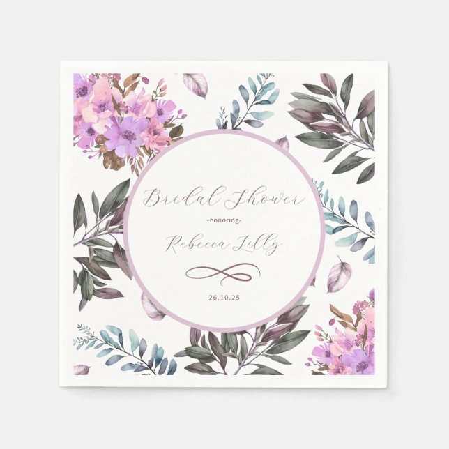 Elegant Floral Paper Napkin (Front)