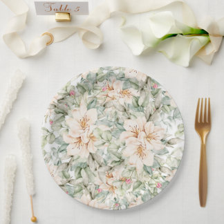 elegant floral paper plate