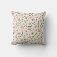 Elegant Floral Pastel Customised Wedding Name Date