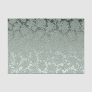 Elegant Floral Pastel Sage Green Pattern Tissue Paper