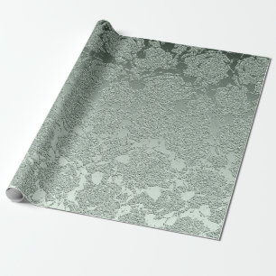 Elegant Floral Pastel Sage Green Pattern Wrapping Paper