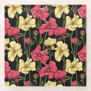 Elegant floral pattern 2 glass coaster