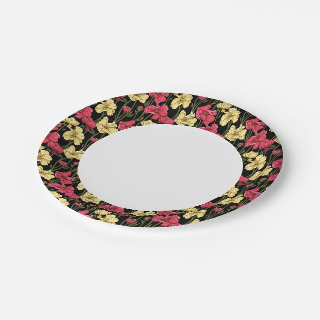 Elegant floral pattern 2 paper plate (Angled)