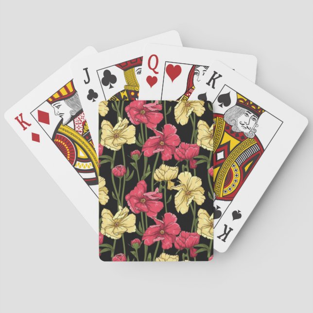 Elegant floral pattern 2 playing cards (Back)