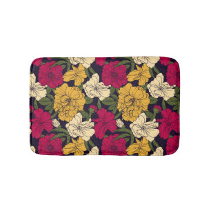 Elegant floral pattern bath mat