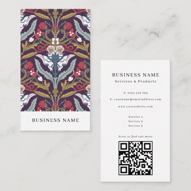 Elegant Floral Pattern Business Card (Front/Back)