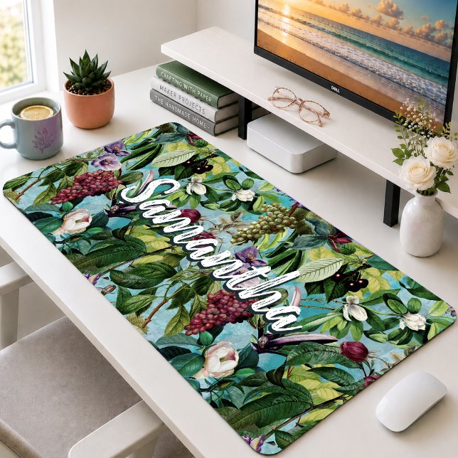 elegant floral pattern, chic seamless pattern, sum desk mat (Creator Uploaded)