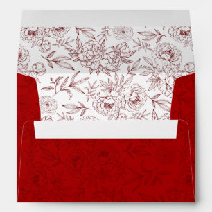 Elegant Floral Pattern Chinese Wedding Invitation Envelope