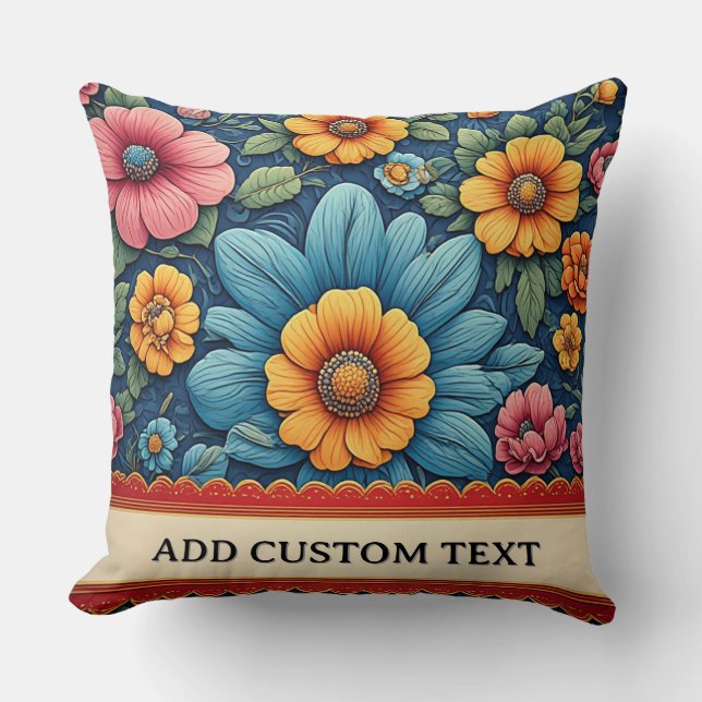Elegant Floral Pattern Cushion (Front)