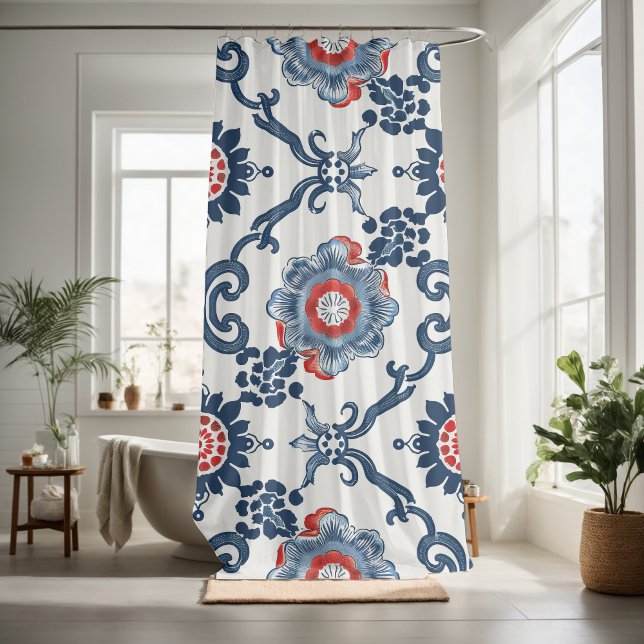Elegant floral pattern decorative eye-catching  shower curtain (Creator Uploaded)