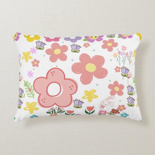 Elegant Floral Pattern Design Decorative Cushion (Front)