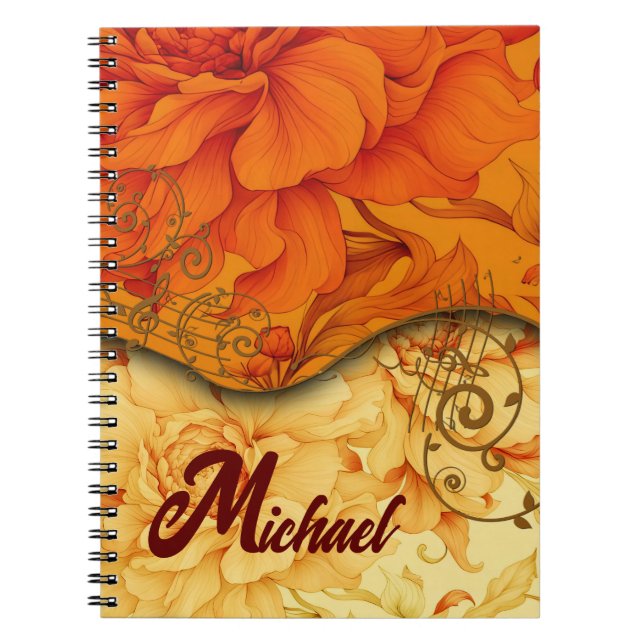 Elegant floral pattern design  notebook (Front)