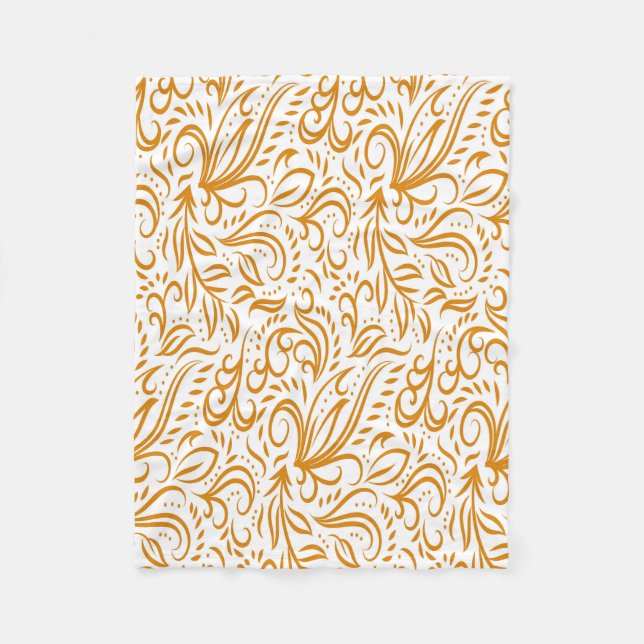 Elegant Floral Pattern Fleece Blanket (Front)