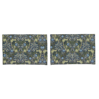 Elegant Floral Pattern Flowers Seaweed Green Blue  Pillowcase