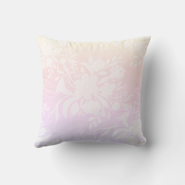 Elegant floral pattern in pastel colors cushion (Back)