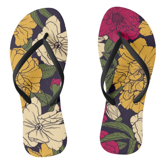 Elegant floral pattern jandals (Footbed)
