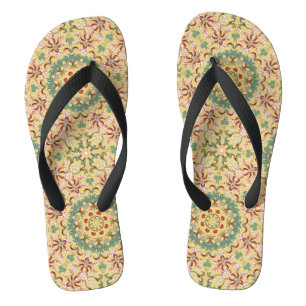 Elegant floral Pattern kaleidoscope Jandals