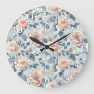 Elegant floral pattern. large clock