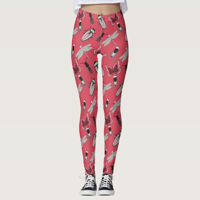Elegant Floral Pattern Leggings (Front)