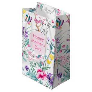 Elegant Floral Pattern Mother's Day Small Gift Bag