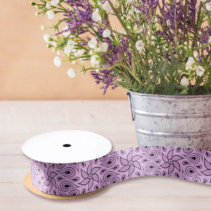 Elegant Floral Pattern Pastel Purple Pretty Lilac Satin Ribbon