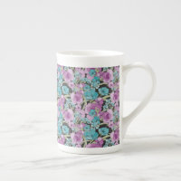 Elegant Floral Pattern Pink Purple Black Backgroun