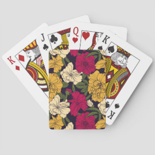 Elegant floral pattern playing cards
