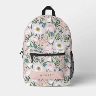 Elegant Floral Pattern Printed Backpack