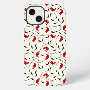 Elegant Floral Pattern Red Flowers iPhone 13 Case