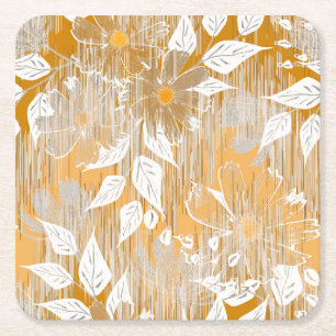 Elegant floral pattern. square paper coaster