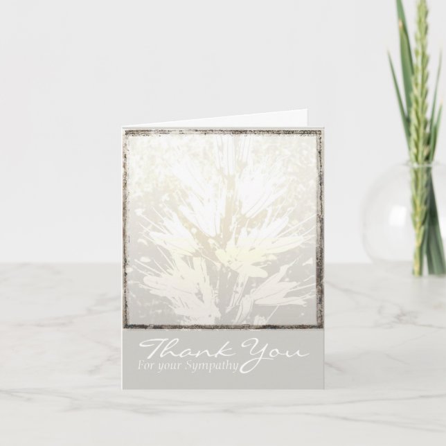 Elegant Floral Pattern Sympathy Thank you N card 2 (Front)