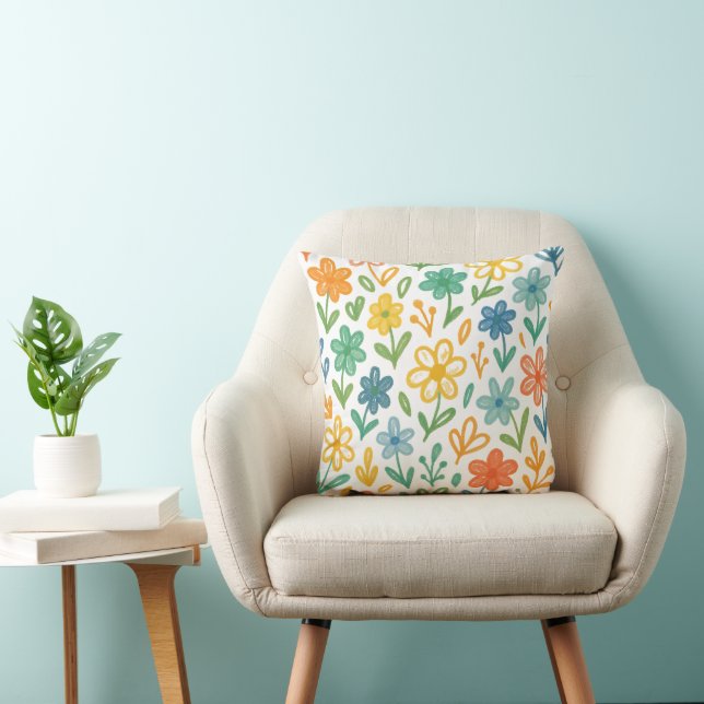 Elegant floral pattern throw pillows (Chair)