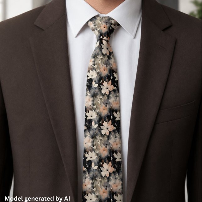 Elegant Floral Pattern Trendy Botanical Tie (Creator Uploaded)