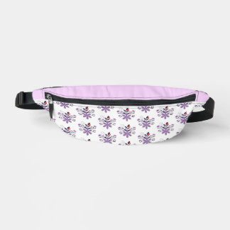 Elegant floral pattern violet purple grey red bum bags