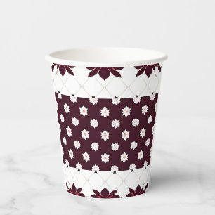 Elegant Floral Pattern with Lotus and Blossom Paper Cups