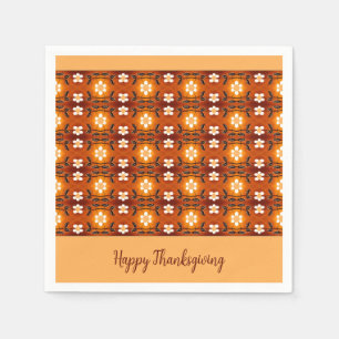 Elegant Floral Pattern With Peach Napkin