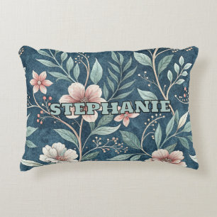 Elegant Floral Pattern with Pink & Cream Blossoms Decorative Cushion