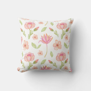 Elegant Floral Pattern with Pink Peonies and Lilie Cushion